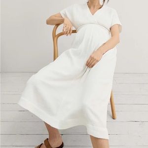 Hatch Carolina Maternity Dress in White Size 1, NWT